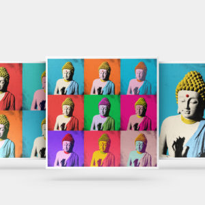 Buddha Wanddeko - Pop Art 3x3
