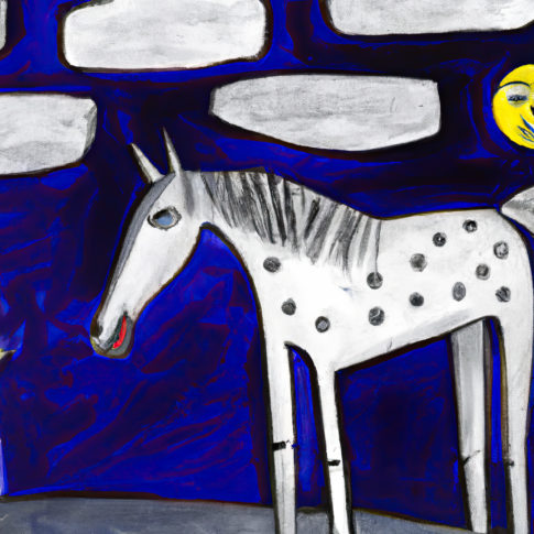 Künstliche Intelligenz 2023 - erstellt "Kunstwerke" in Sekunden! 2 Ein graues Pferd mit Künstliche Intelligenz von openAI erstellt