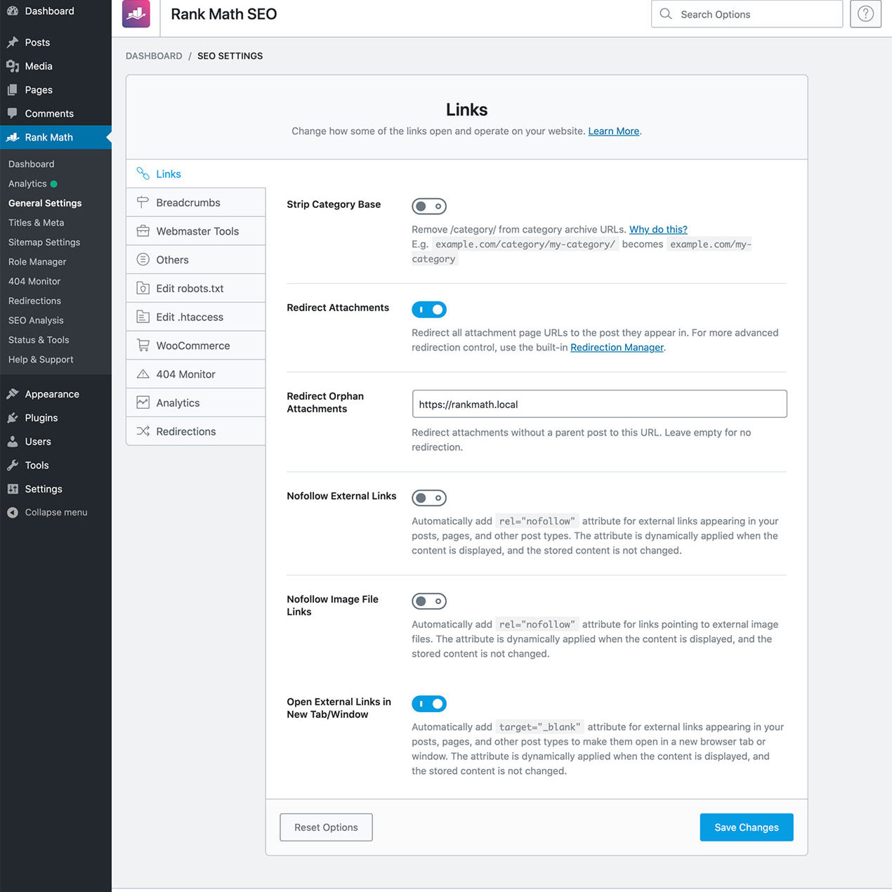 Rank Math SEO Einstellungen